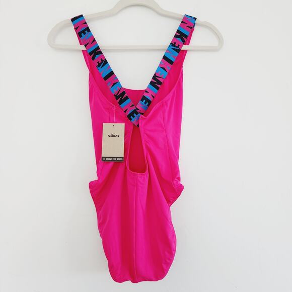 Nike One-Piece Racerback Pink & Black Swimsuit Size Large - Picture 5 of 8